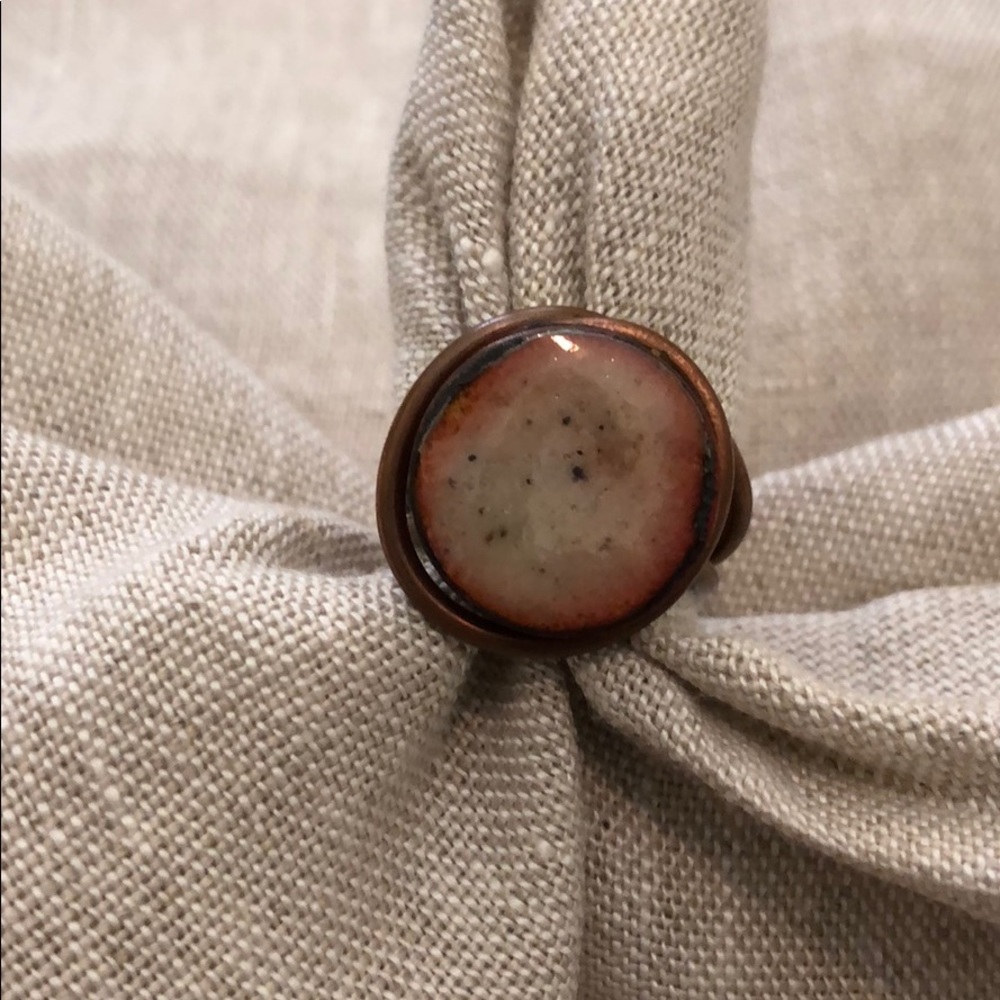 Copper wire and copper enamel disc ring